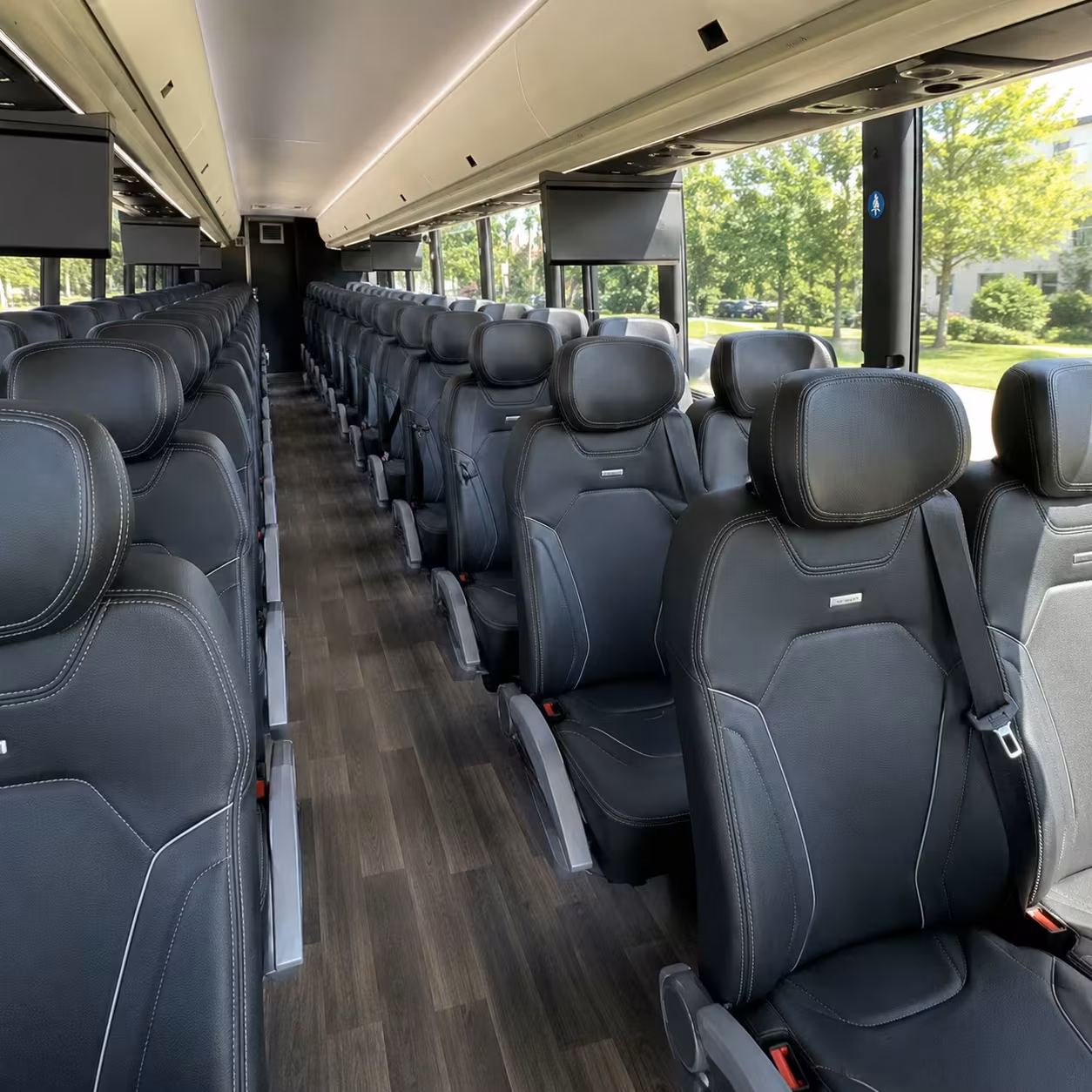 56 passenger charter bus interior